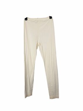 Cuddl Duds Ivory Lace Trim Leggings Small Petite